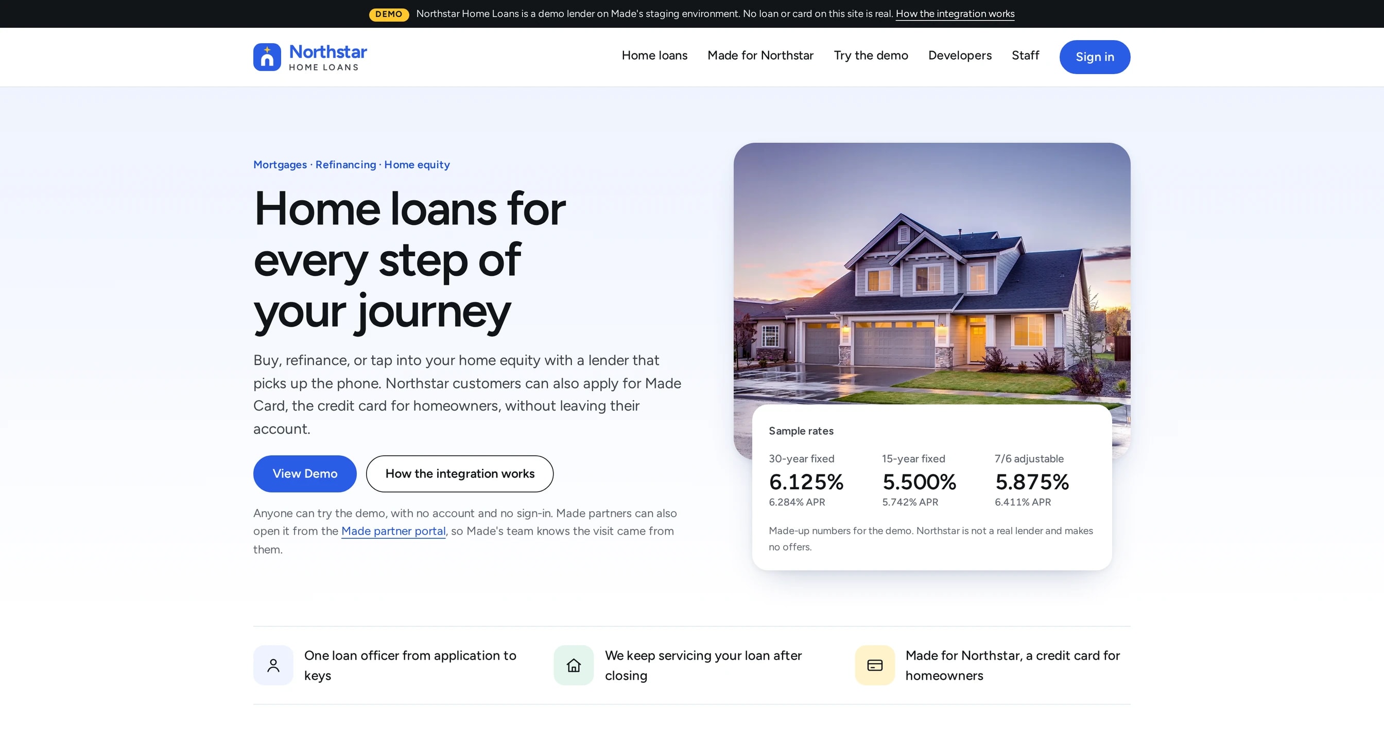 Northstar Home Loans demo site